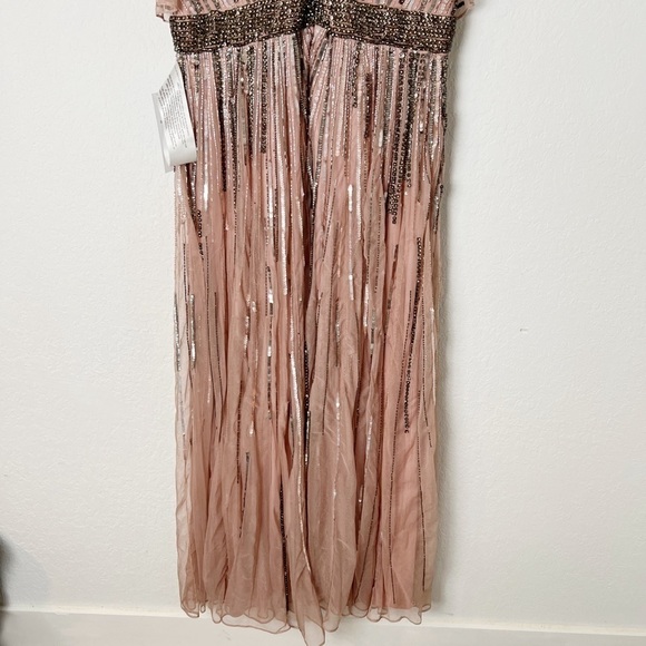 Mac Duggal Beaded Flutter Sleeve Gown - Picture 7 of 10